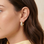 Créoles Soleil - Boucles d'oreilles dorées ornées des strass